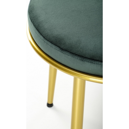 Krzesło welurowe ze złotymi nogami K517 zielone Halmar