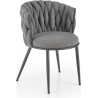 Krzesło tapicerowane z plecionym oparciem K516 szare Halmar