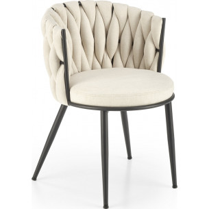 K516 beige upholstered chair with woven backrest Halmar