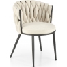 Krzesło tapicerowane z plecionym oparciem K516 beżowe Halmar