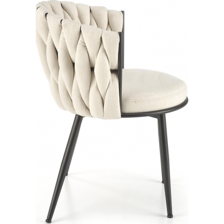 Krzesło tapicerowane z plecionym oparciem K516 beżowe Halmar