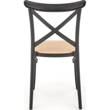 Krzesło z tworzywa boho K512 czarny/brązowy Halmar
