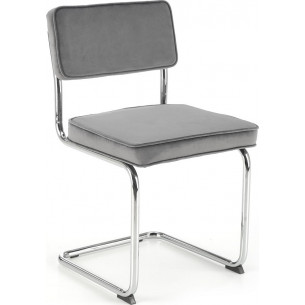 K510 grey velvet skid chair Halmar