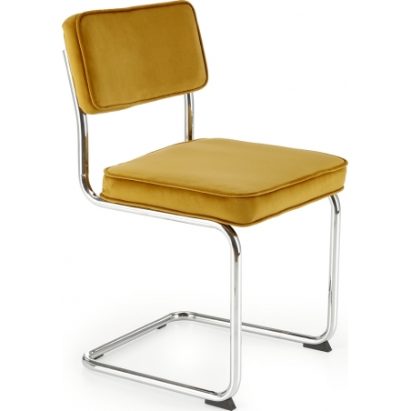 Krzesło welurowe na płozie K510 musztardowe Halmar