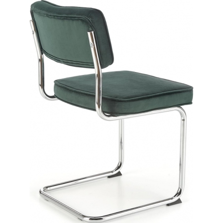 Krzesło welurowe na płozie K510 ciemny zielony Halmar