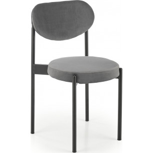 K509 grey velvet chair with round seat Halmar