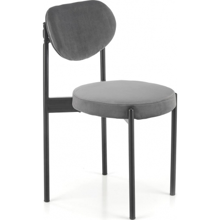 Krzesło welurowe z okrągłym siedziskiem K509 szare Halmar