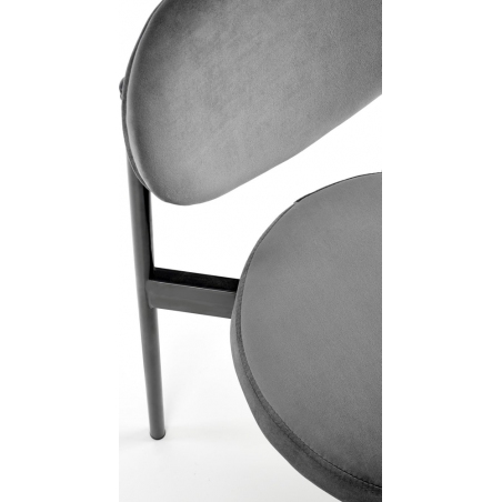Krzesło welurowe z okrągłym siedziskiem K509 szare Halmar