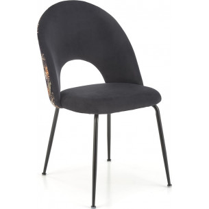 K505 black&amp;floral pattern velvet shell chair Halmar