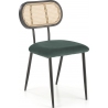 K503 green velvet boho chair with rattan backrest Halmar