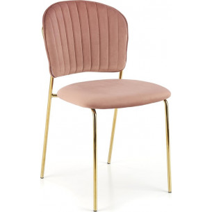 K499 pink velvet chair with gold legs Halmar