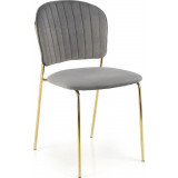 K499 grey velvet chair with gold legs Halmar