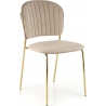 K499 beige velvet chair with gold legs Halmar