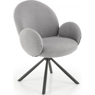 K498 grey boucle swivel upholstered chair Halmar