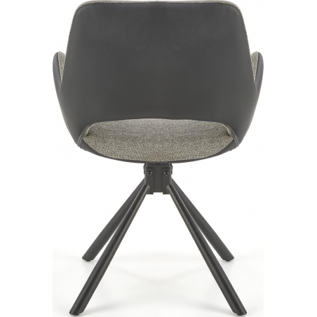 Wygodne i eleganckie Krzesło tapicerowane obrotowe K494 szary/czarny Halmar do salonu i jadalni