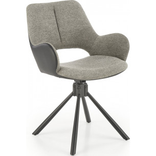 K494 grey&amp;black upholstered swivel chair Halmar