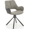 Wygodne i eleganckie Krzesło tapicerowane obrotowe K494 szary/czarny Halmar do salonu i jadalni