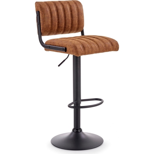 H-88 brown adjustable upholstered bar stool with backrest Halmar