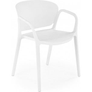 K491 white plastic chair with armrests Halmar