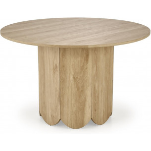 Hugo 120cm natural oak round table on one leg Halmar