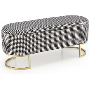 Harmony 105cm black&amp;white&amp;gold glamour bench with storage Halmar