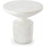 Giza 54cm &amp; white japandi side table Halmar