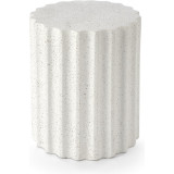 Giza 41cm white round japandi side table Halmar