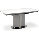 Dancan 160x90cm white marble&amp;ashen&amp;light ashen&amp;black oval extendable table Halmar