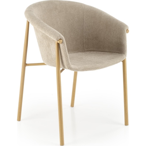 Wygodne i eleganckie Krzesło tapicerowane fotelowe K489 beżowe Halmar do salonu i jadalni