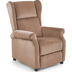 Agustin II beige velvet convertible armchair Halmar