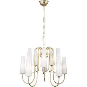 Magnum X 60cm white&amp;gold glamour glass chandelier ZumaLine