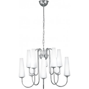 Magnum X 60cm white&amp;chrome glamour glass chandelier ZumaLine