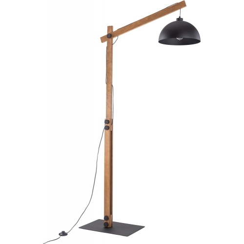 Stylowa Lampa podłogowa loft Oslo czarny/orzech TK Lighting do salonu i sypialni