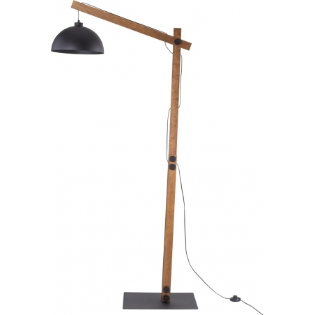 Stylowa Lampa podłogowa loft Oslo czarny/orzech TK Lighting do salonu i sypialni