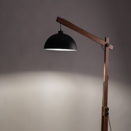 Lampa podłogowa loft Oslo czarny/orzech TK Lighting