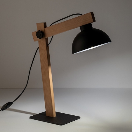 Lampy na biurko. Lampa biurkowa loft Oslo czarny/drewno TK Lighting