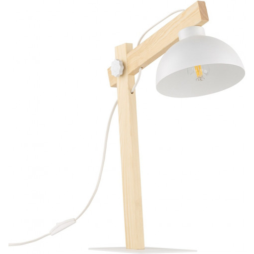 Oslo white&amp;wood scandinavian desk lamp TK Lighting