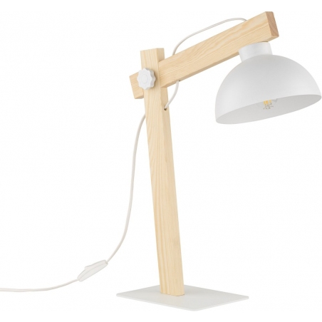 Lampy na biurko. Lampa biurkowa skandynawska Oslo biały/drewno TK Lighting