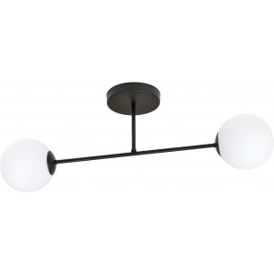 Roma 75cm white&amp;black ceiling lamp with 2 glass spheres Emibig