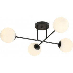 Roma 75cm white&amp;black ceiling lamp with 4 glass spheres Emibig 2
