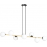 Gravity VIII 140cm white&amp;gold&amp;black long pendant lamp with glass spheres Emibig