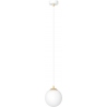 Royal 14cm white&amp;gold glass sphere pendant lamp Emibig