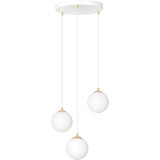 Royal 40cm white&amp;gold 3 glass globes pendant lamp Emibig