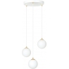 Royal 40cm white&amp;gold 3 glass globes pendant lamp Emibig