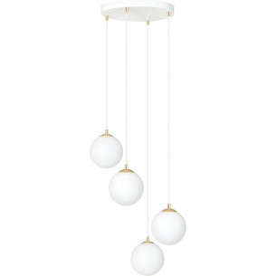 Royal 40cm white&amp;gold 4 glass globes pendant lamp Emibig