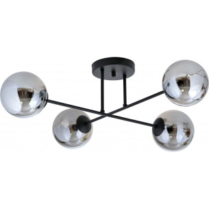 Roma 75cm white&amp;graphite ceiling lamp with 4 glass spheres Emibig