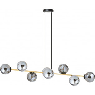 Gravity VIII 140cm graphite&amp;gold&amp;black long glass balls pendant lamp Emibig