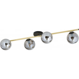 Splendi IV 100cm graphite&amp;gold&amp;black modern ceiling lamp with glass spheres Emibig