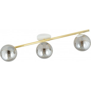 Splendi III 80cm graphite&amp;gold&amp;white modern ceiling lamp with glass spheres Emibig