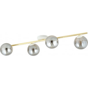 Splendi IV 100cm graphite&amp;gold&amp;white modern ceiling lamp with glass spheres Emibig